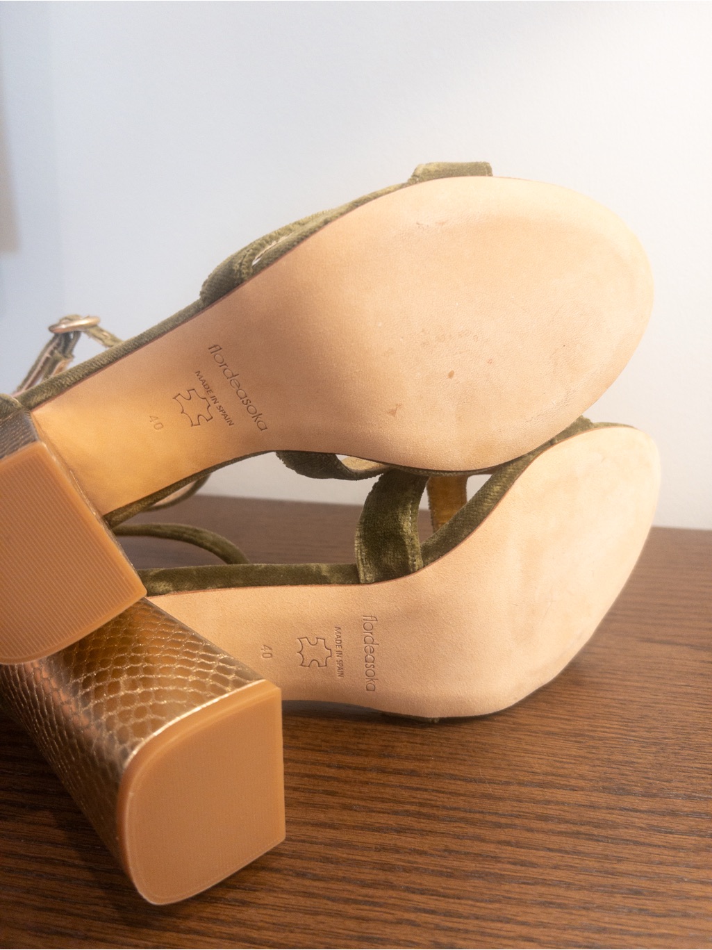 *Never Worn* Flordeasoka Margot Green Heel Sandals — image 6 of 7